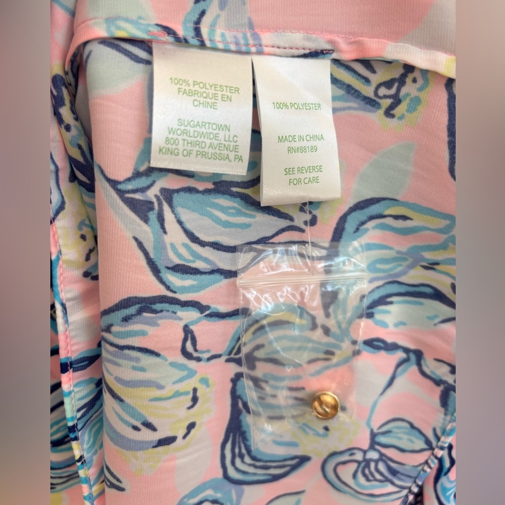 NEW!! Lilly Pulitzer, Floral Pink and Blue Women's Top, size S - Picture 9 of 9